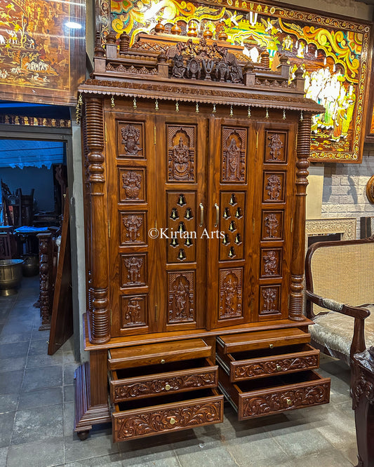 Majestic Teakwood Dasavatar Carved Mandir 102"