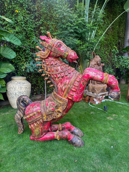 Wooden Horse | Distress Finish | Vintage Look | 62"