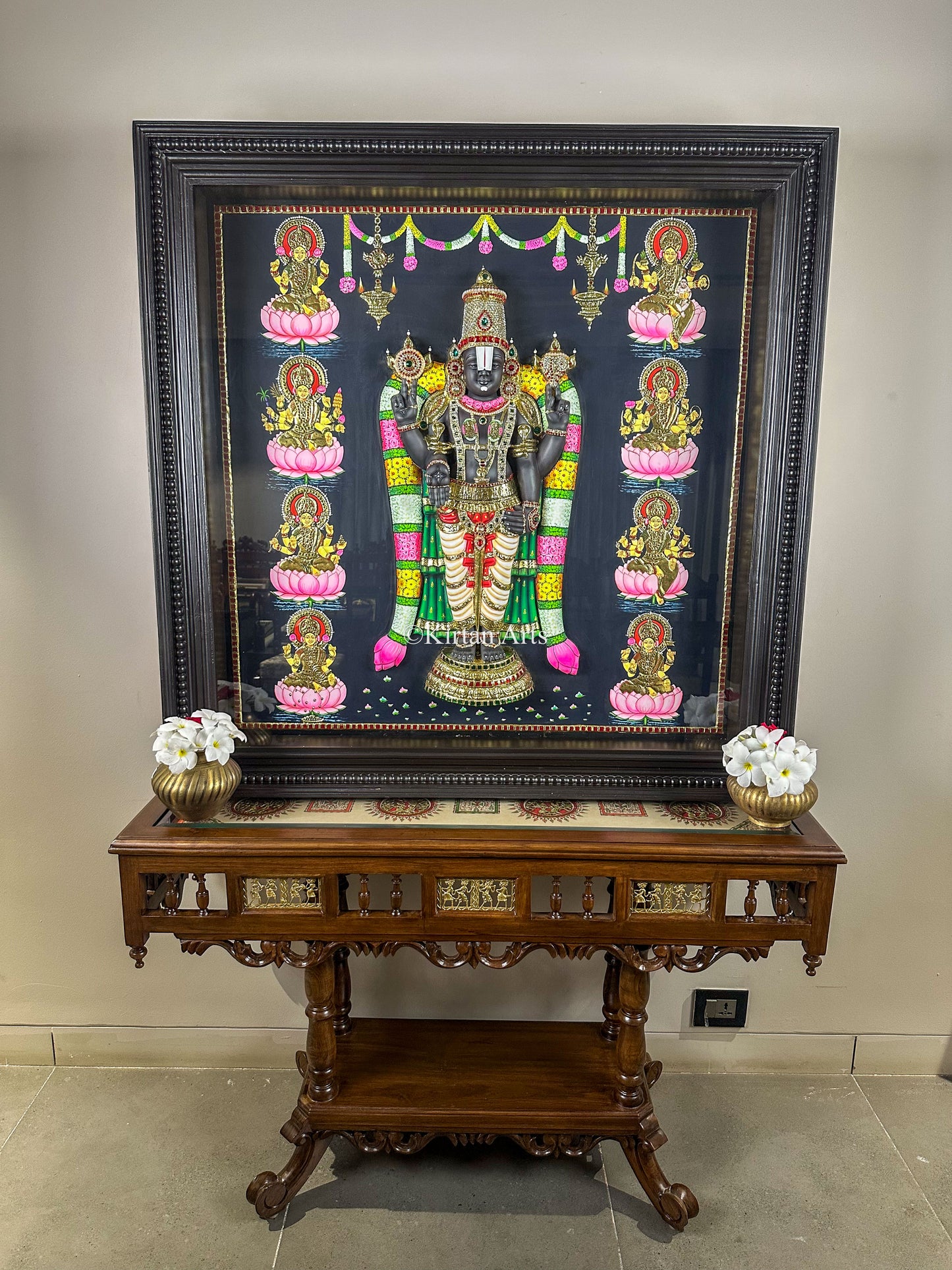 Tirupathi Balaji w Ashtalakshmi Tanjore | 3D Embossed Balaji | 45"x45"