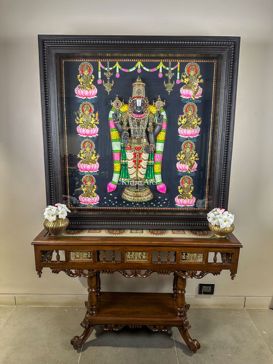 Tirupathi Balaji w Ashtalakshmi Tanjore | 3D Embossed Balaji | 45"x45"