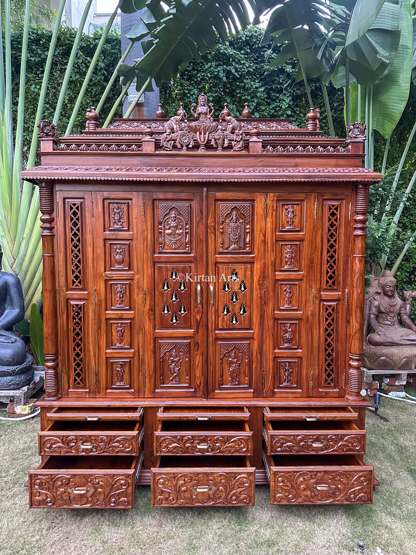 Handcarved Teakwood Mandir | Dasavtar | 9ft
