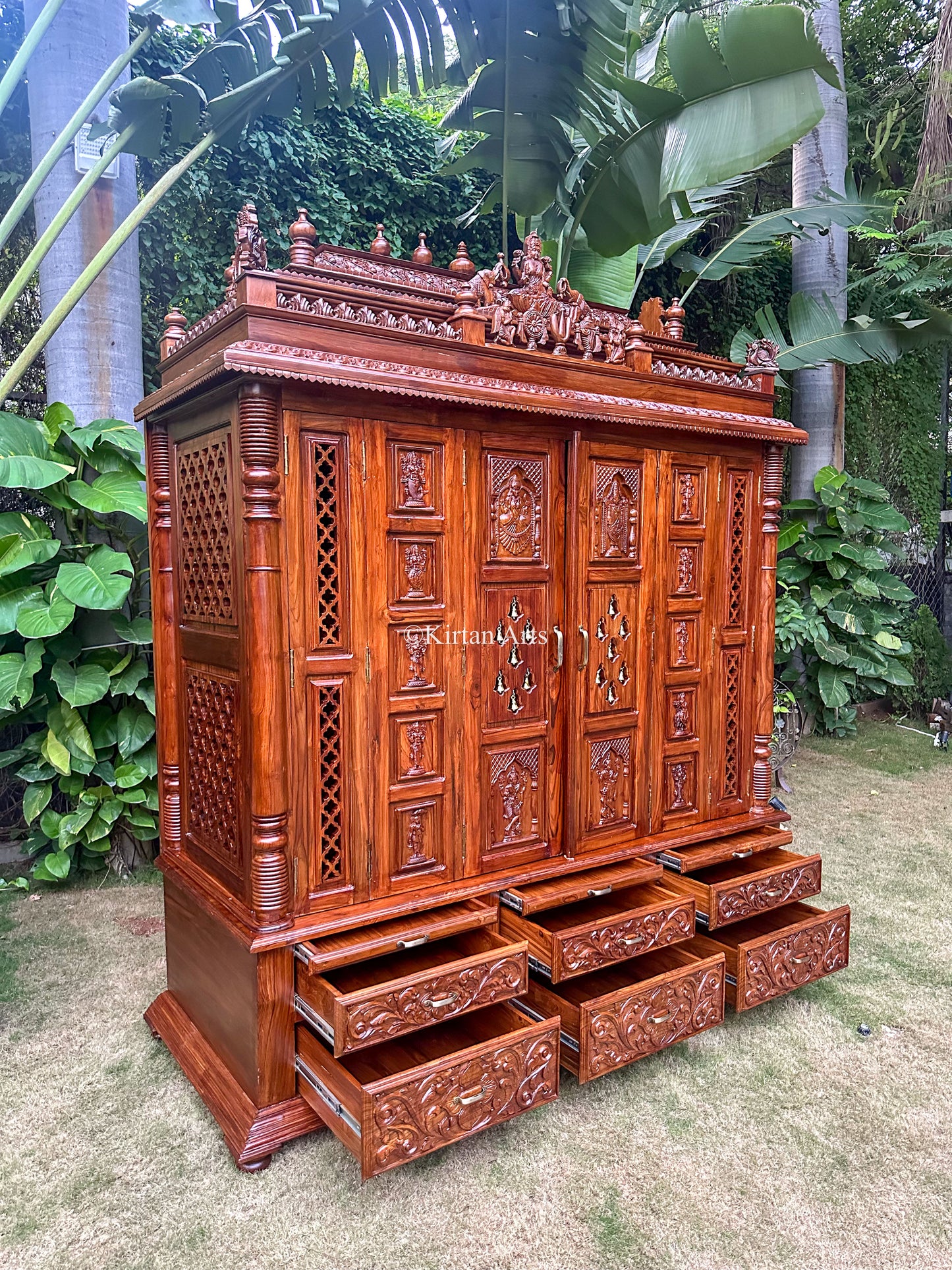 Handcarved Teakwood Mandir | Dasavtar | 9ft