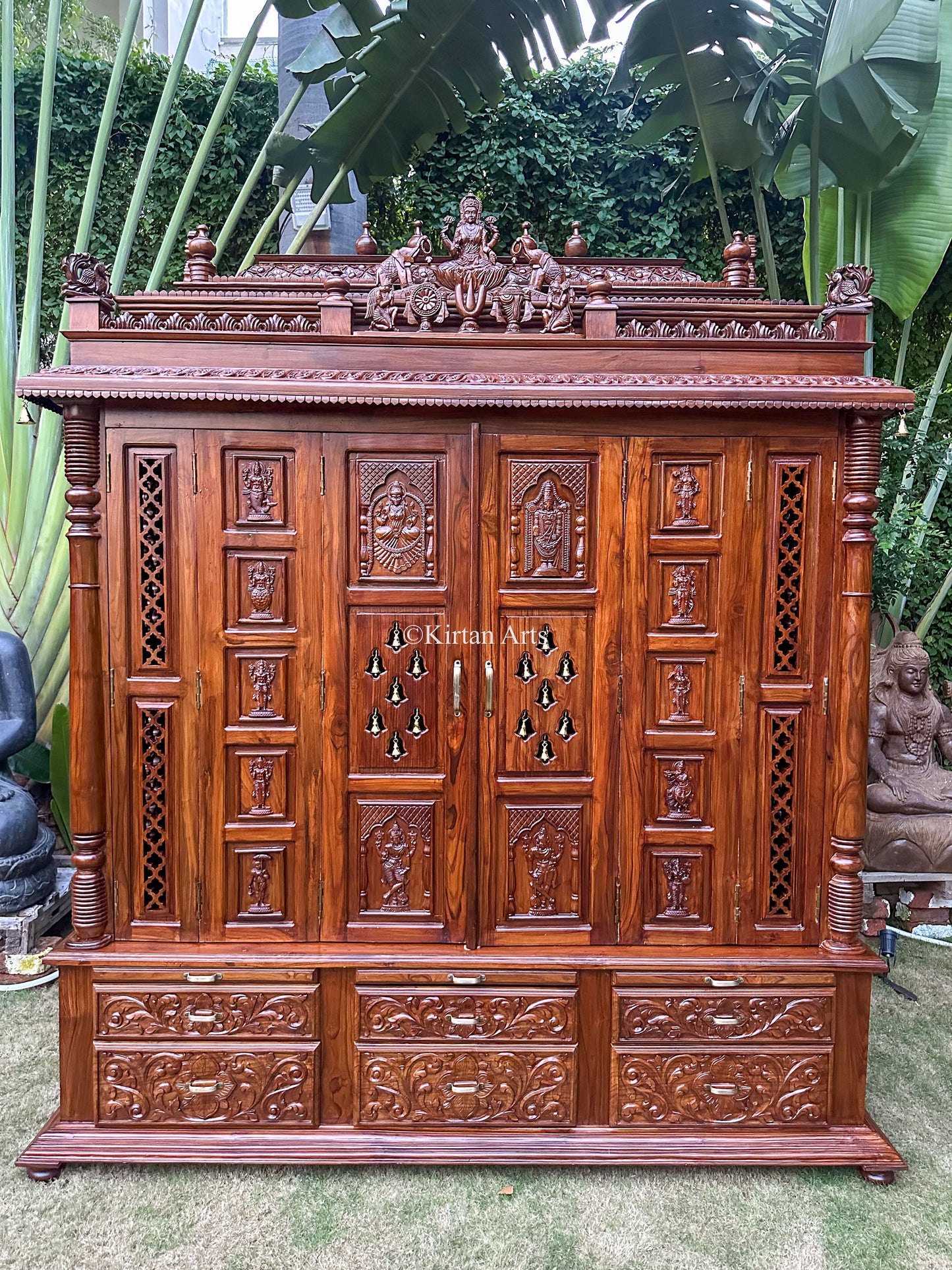 Handcarved Teakwood Mandir | Dasavtar | 9ft