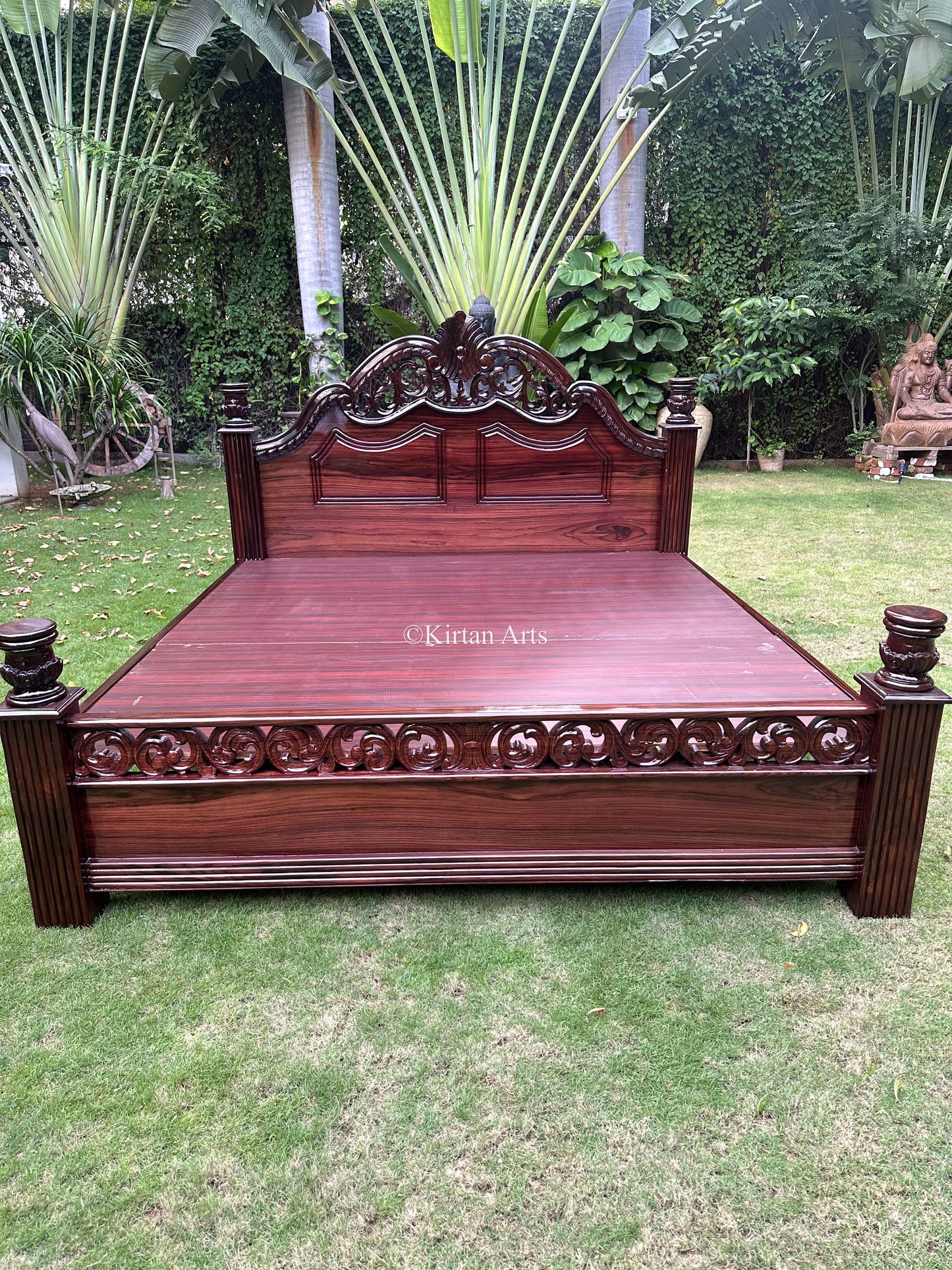Rosewood King Bed | Handcarved | 6.6x6 ft