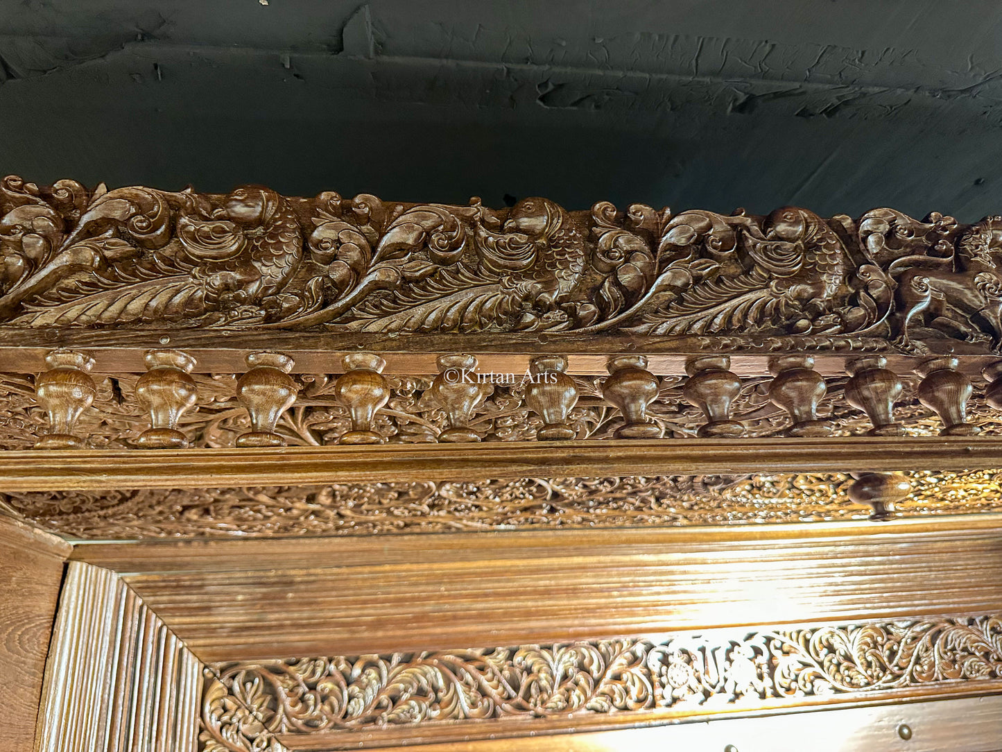 Antique Teakwood Carved Door Frame 8ft