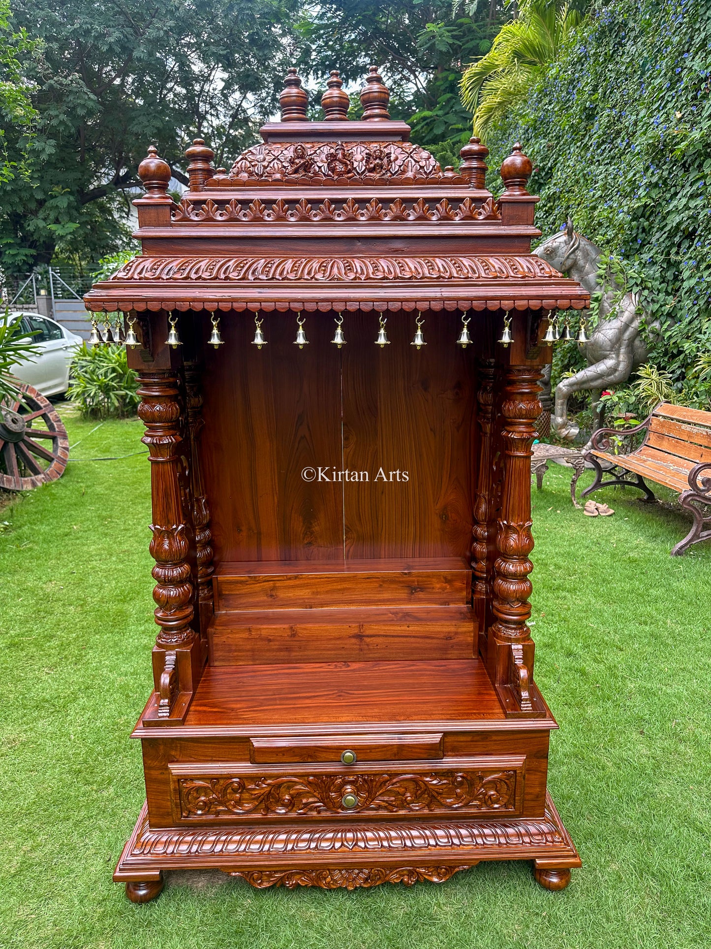 Teakwood Carved Mandir | 6x3x2 ft