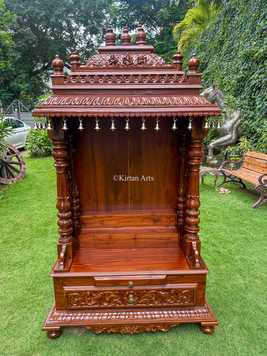 Teakwood Carved Mandir | 6x3x2 ft