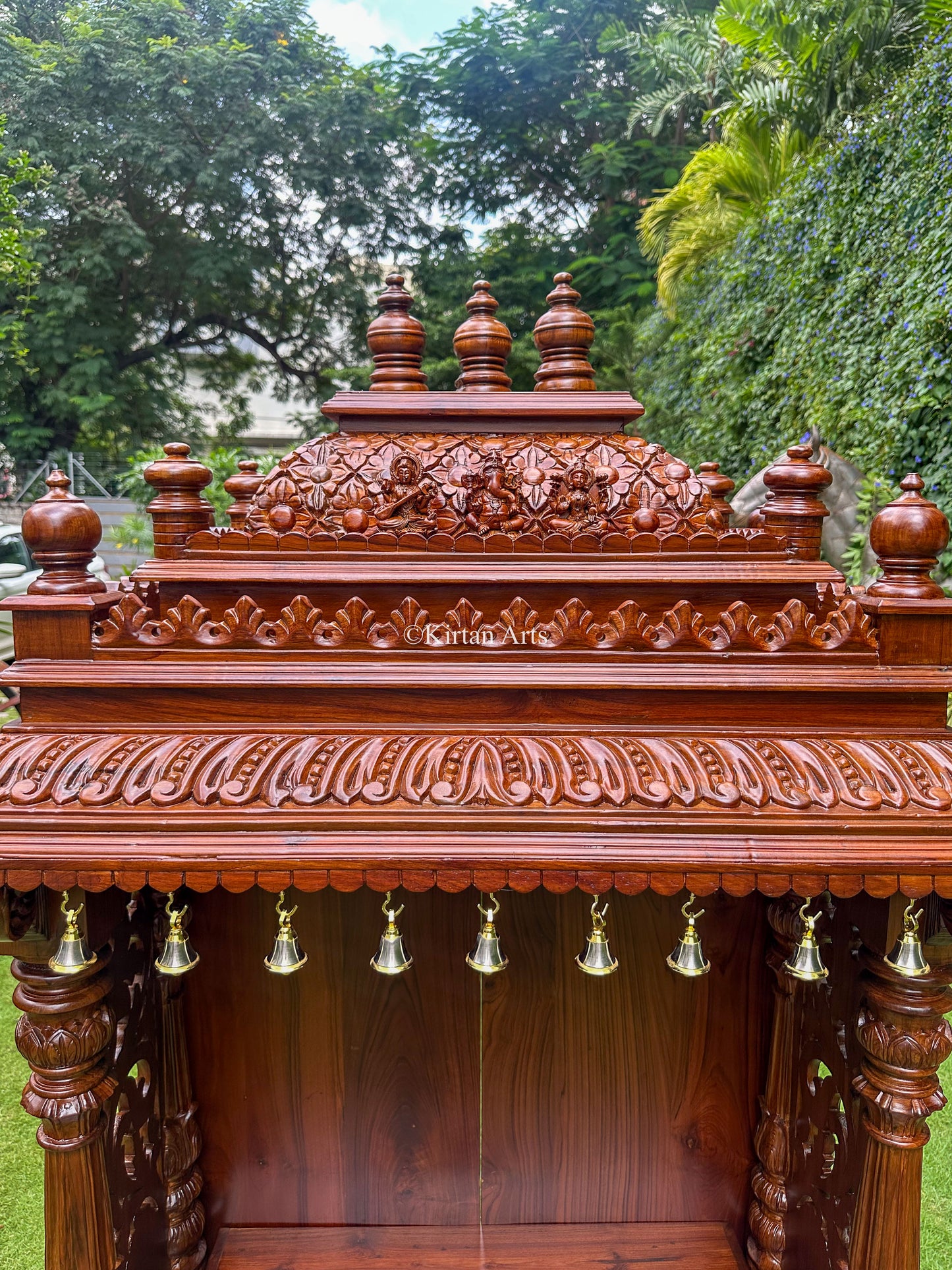Teakwood Carved Mandir | 6x3x2 ft