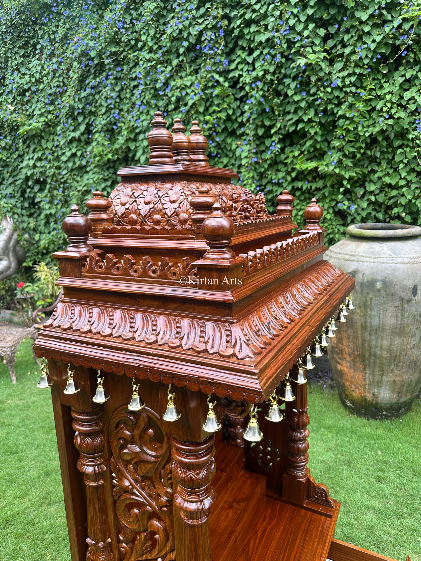 Teakwood Carved Mandir | 6x3x2 ft