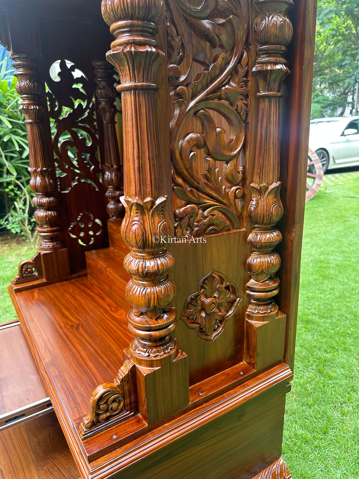 Teakwood Carved Mandir | 6x3x2 ft