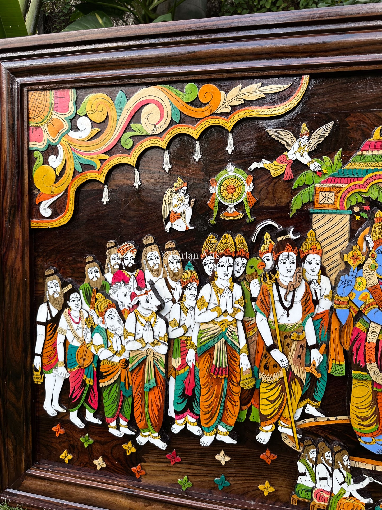 Srinivasa Kalyanam Panel | Rosewood Frame | Embossed Work | 5x3 ft