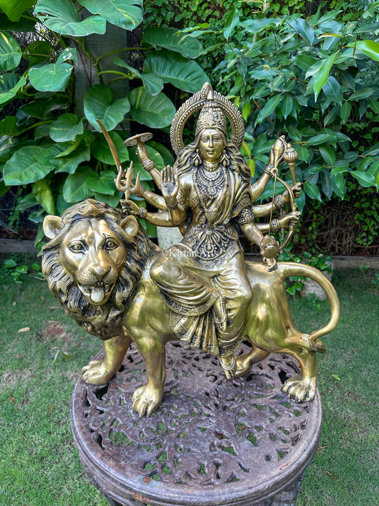 Brass Durga Devi | Fine Work | 26.5"