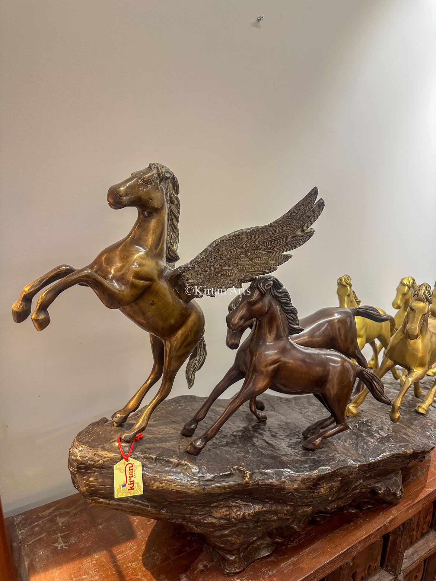 7 Lucky Horses Brass Sculpture | Feng Shui and Vastu Compliant Sculpture