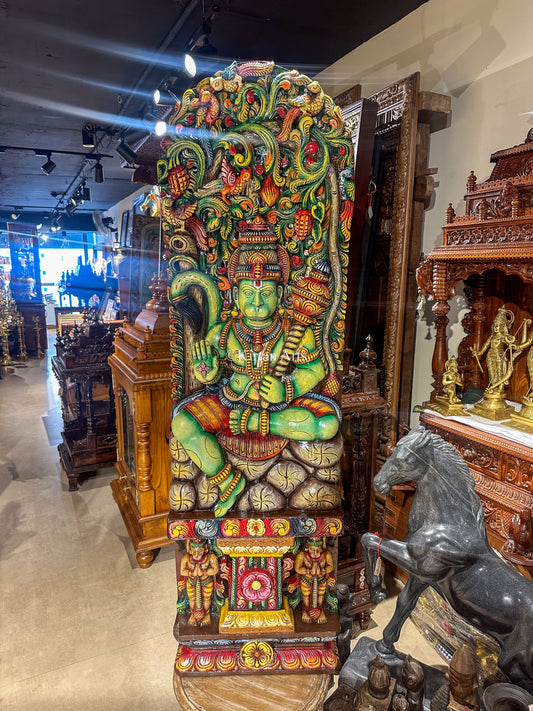 Wood Carved Lord Hanuman | 5ft