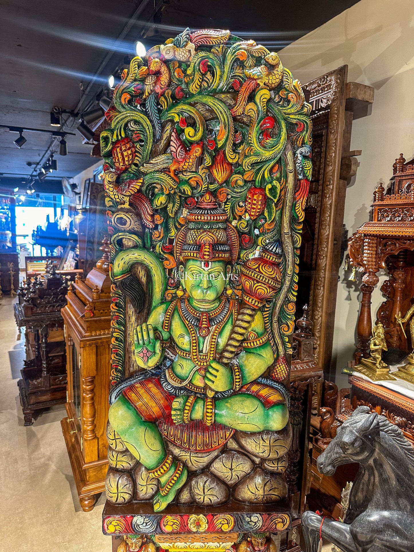 Wood Carved Lord Hanuman | 5ft