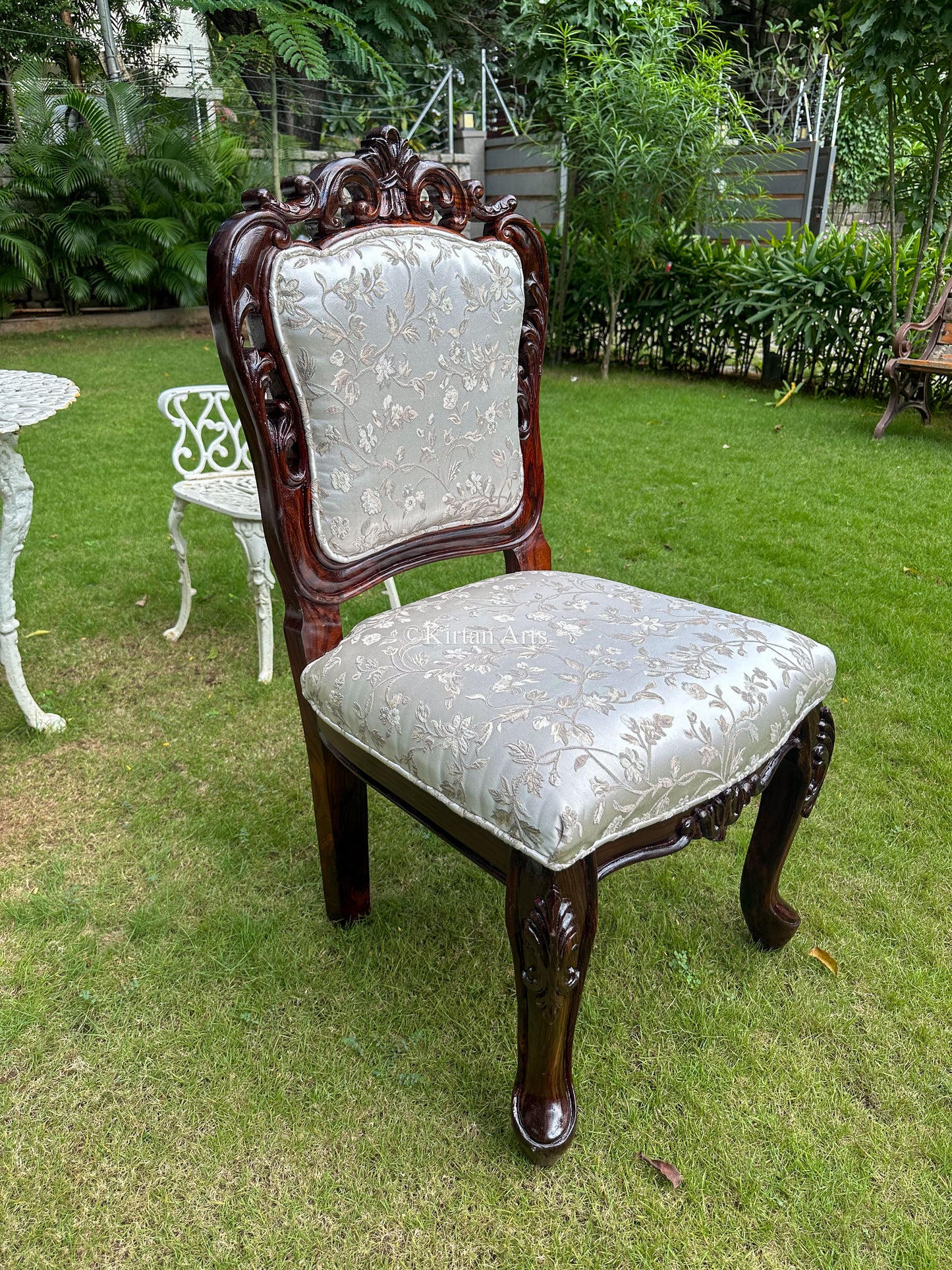 Rosewood Dining 8 Seater Set | Jungle Theme Inlay | 8x4 ft