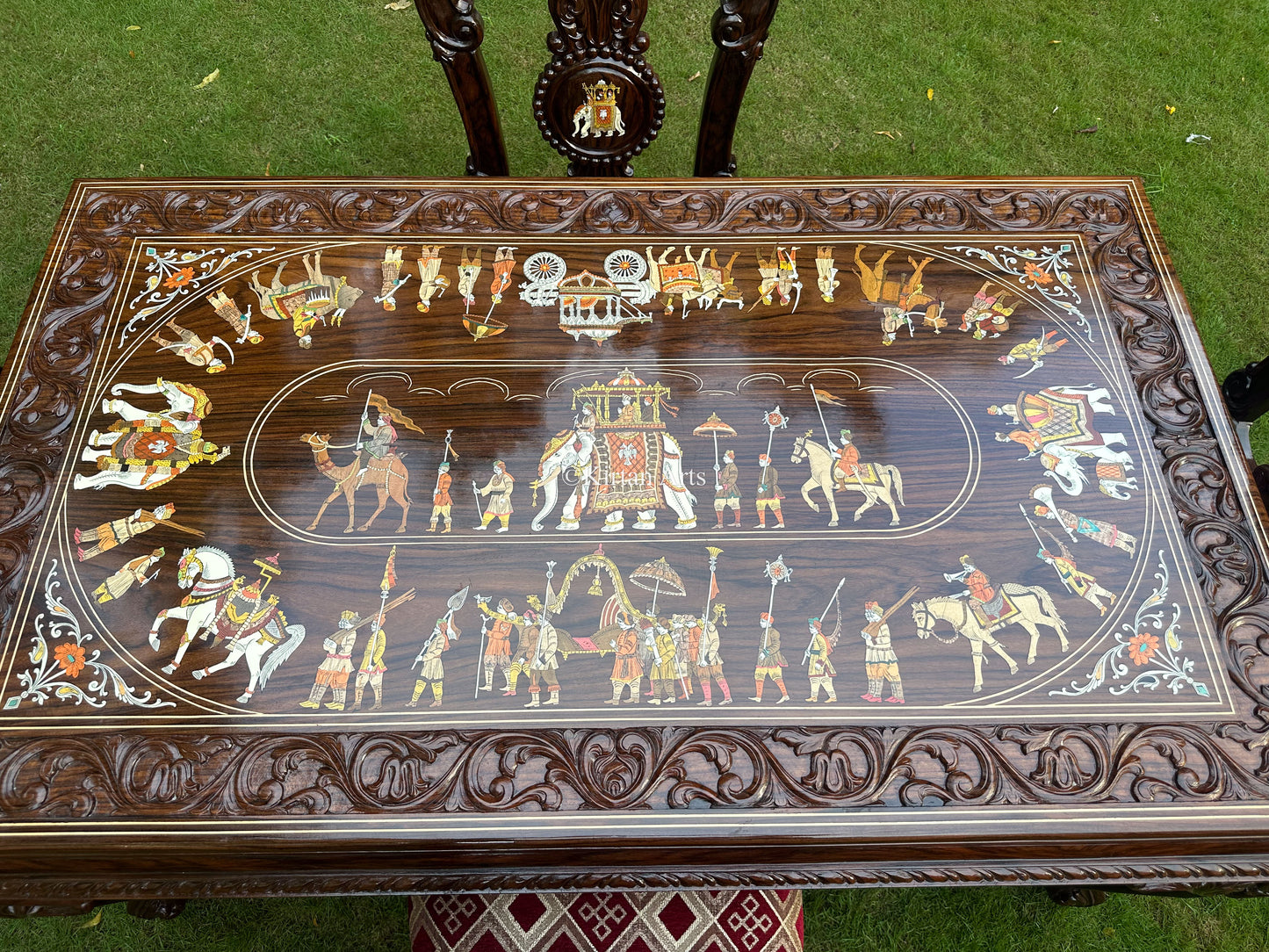 Rosewood Carved Dining Set | 4 Seater | 5x3 ft