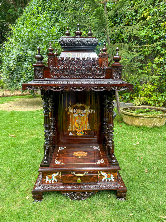 Rosewood Carved Puja Mandir | 48"