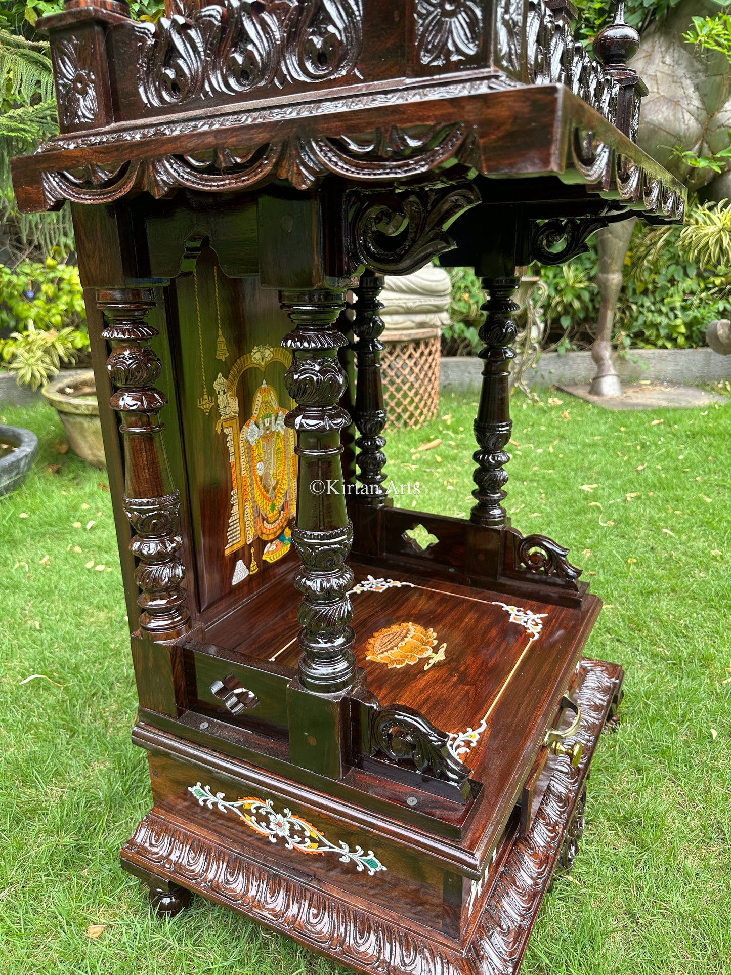 Rosewood Carved Puja Mandir | 48"