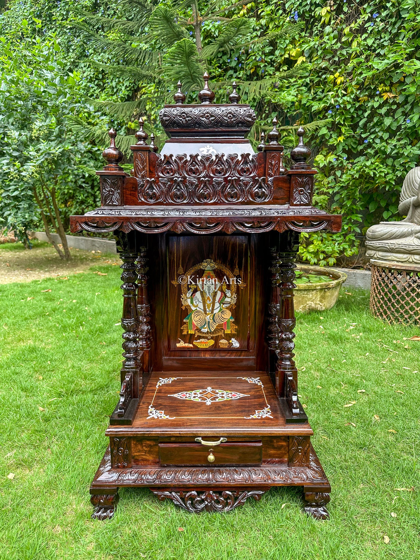 Rosewood Carved Puja Mandir | 48"
