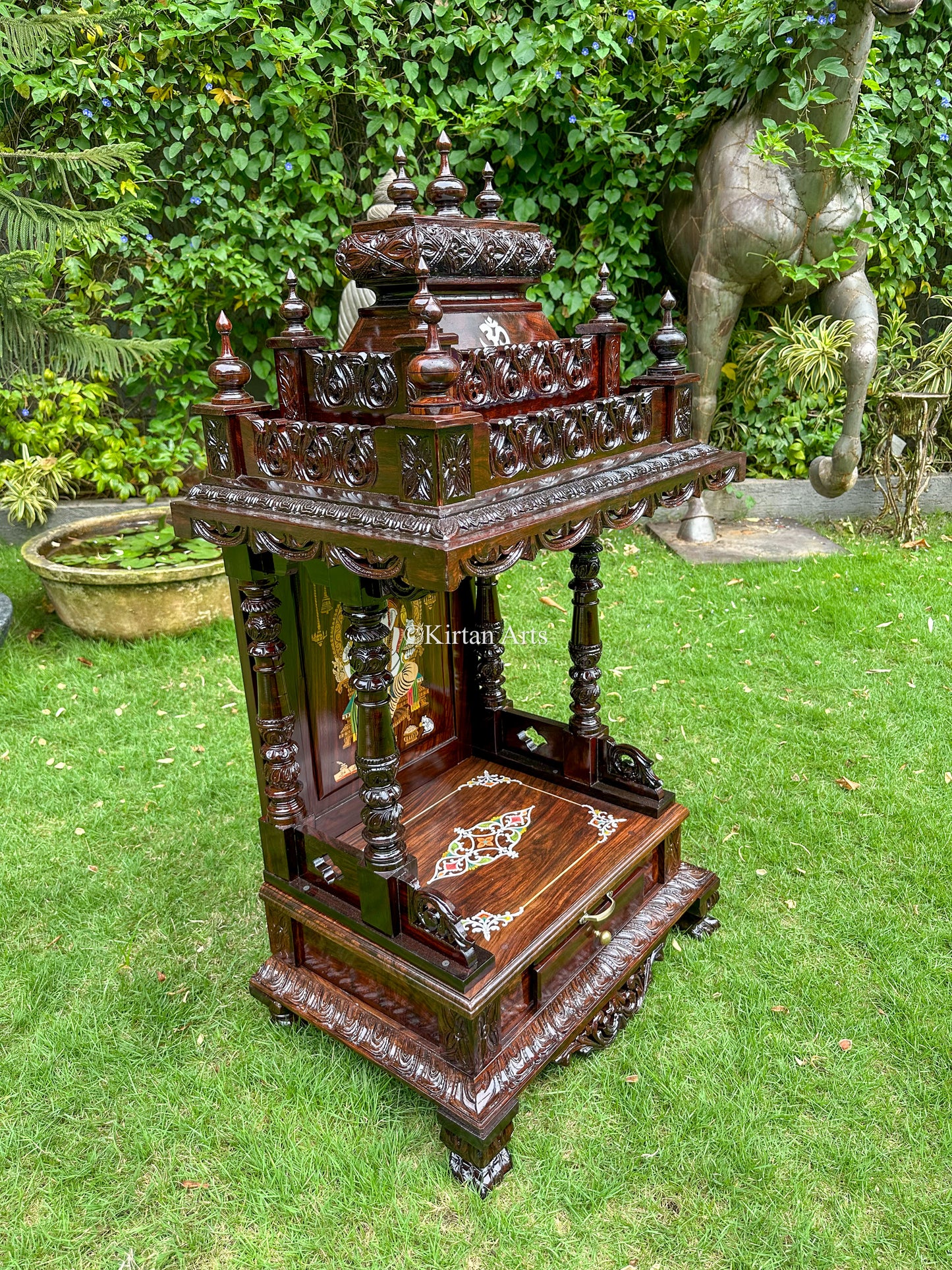 Rosewood Carved Puja Mandir | 48"