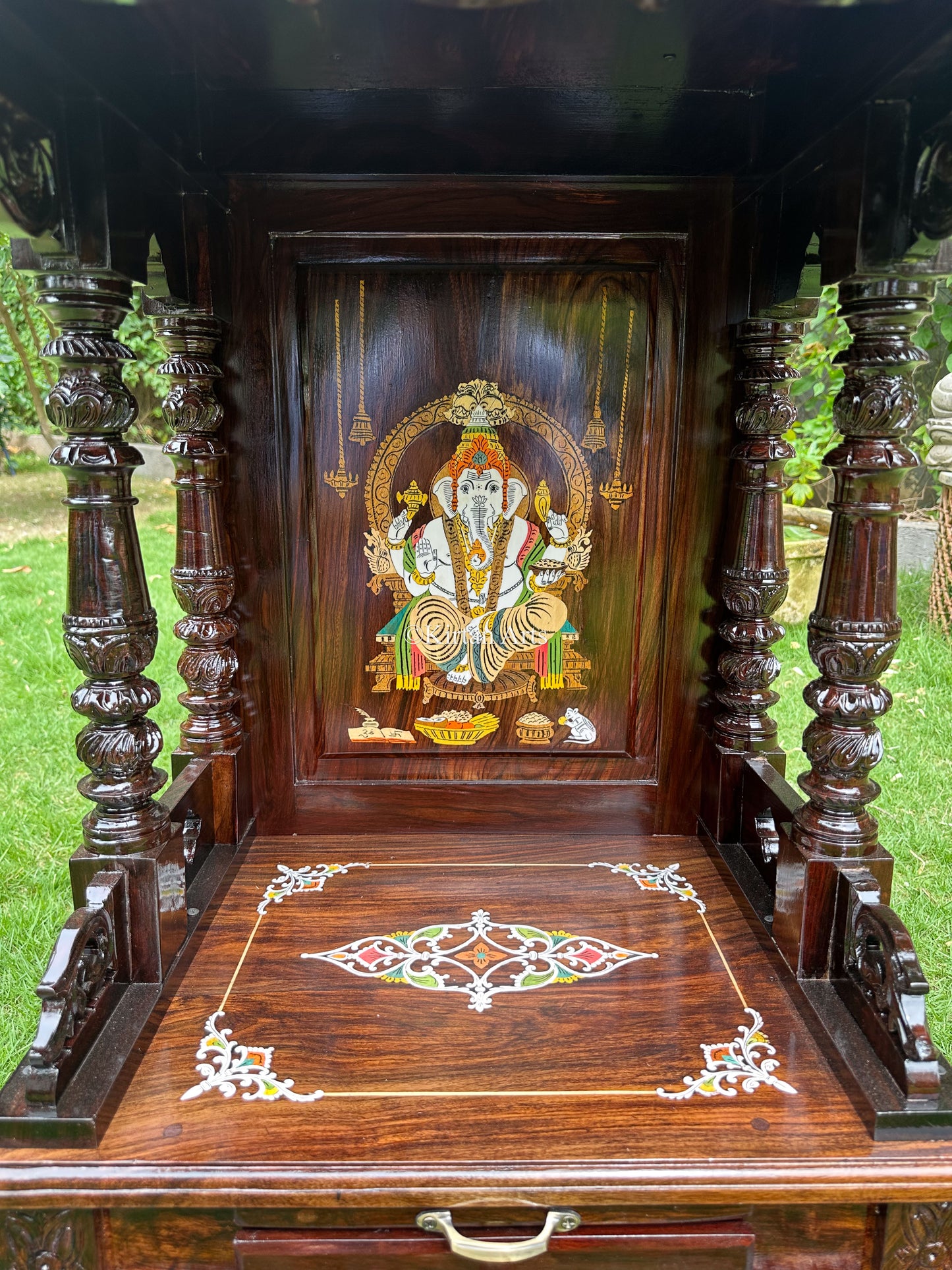 Rosewood Carved Puja Mandir | 48"
