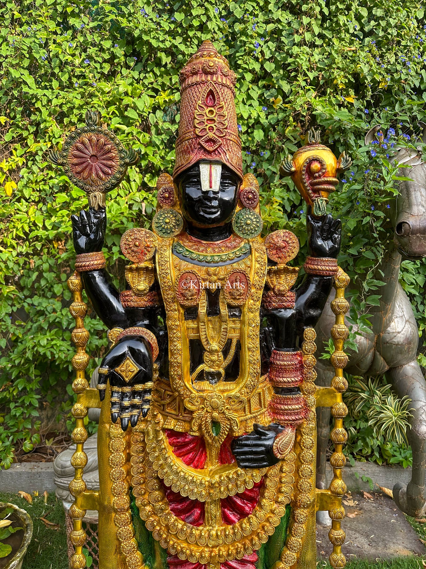 Brass Large Lord Balaji Idol | Festive Colours | 68"