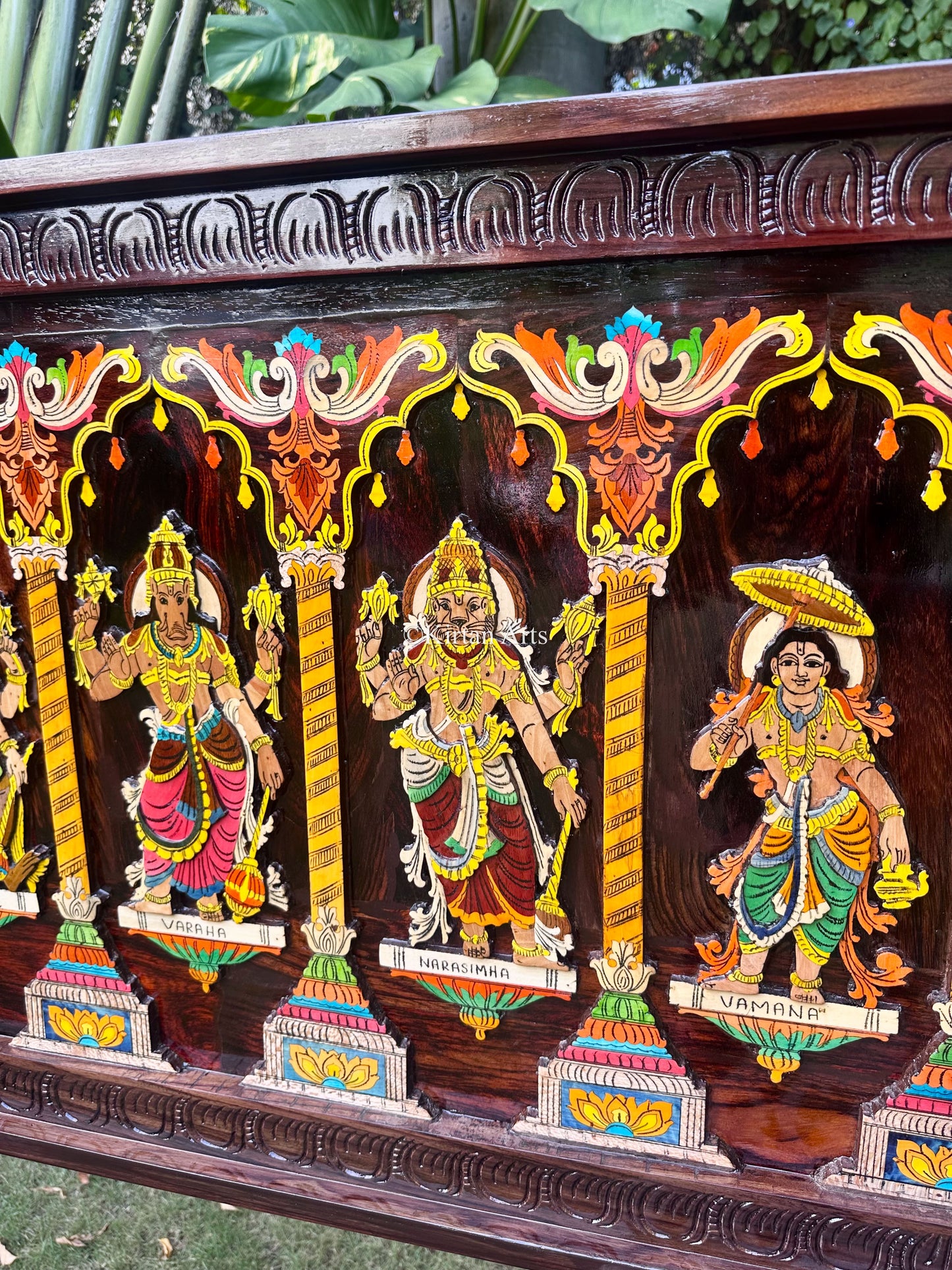 Rosewood Dasavatar Panel | 6x2 ft | 3D Embossed Artwork