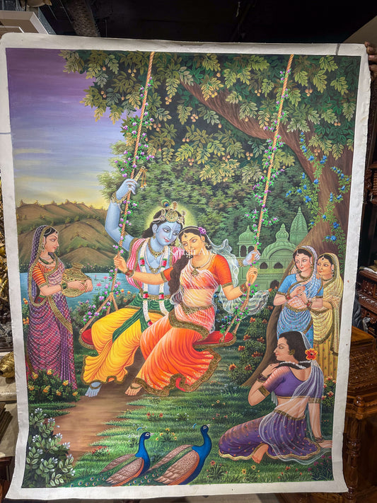 RadhaKrishna Painting on Canvas | 4x3ft