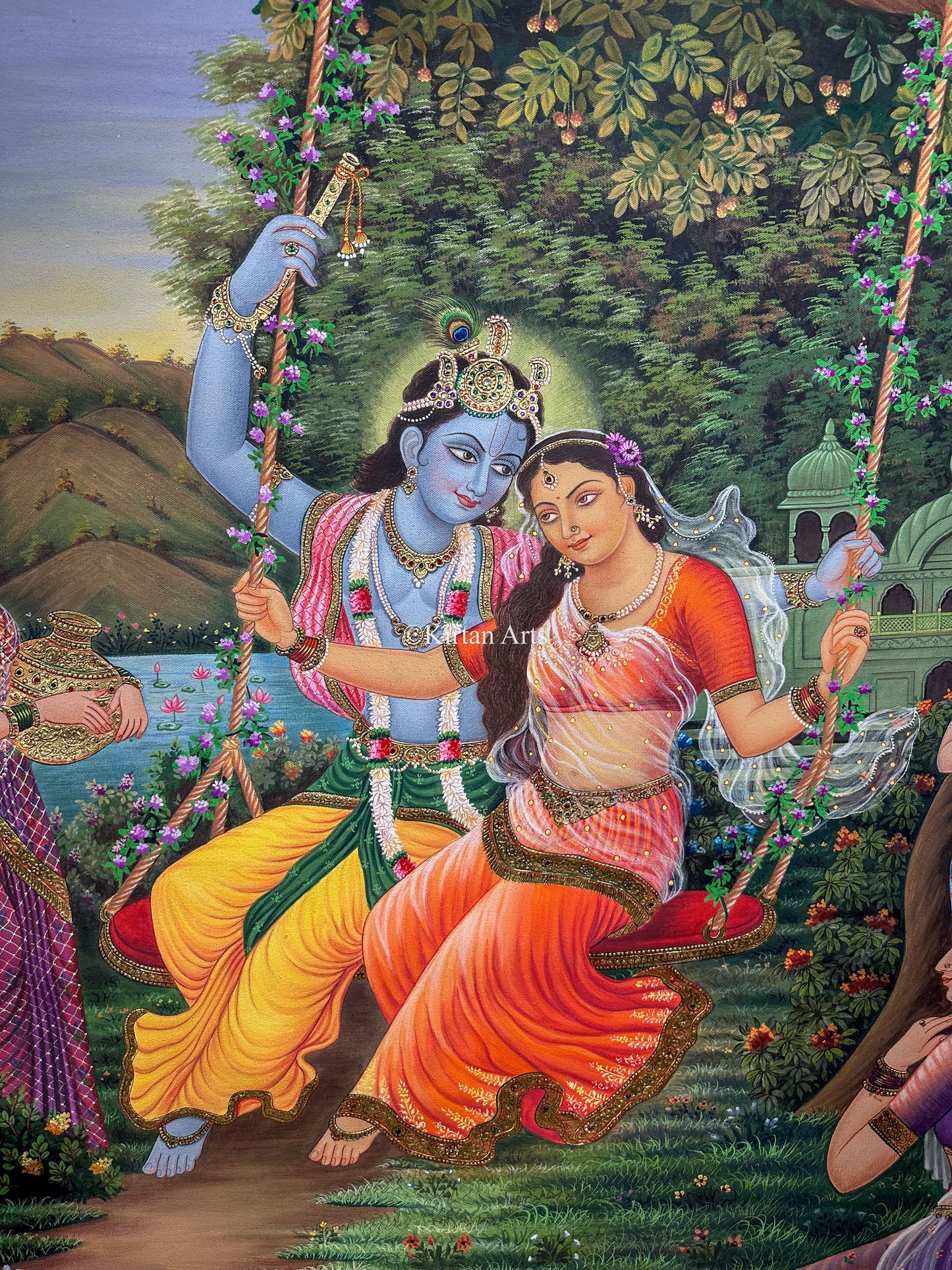 RadhaKrishna Painting on Canvas | 4x3ft