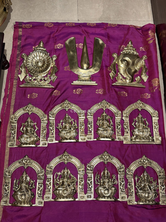 Bronze Ashtalakshmi/Balaji Pooja Room Frames Set