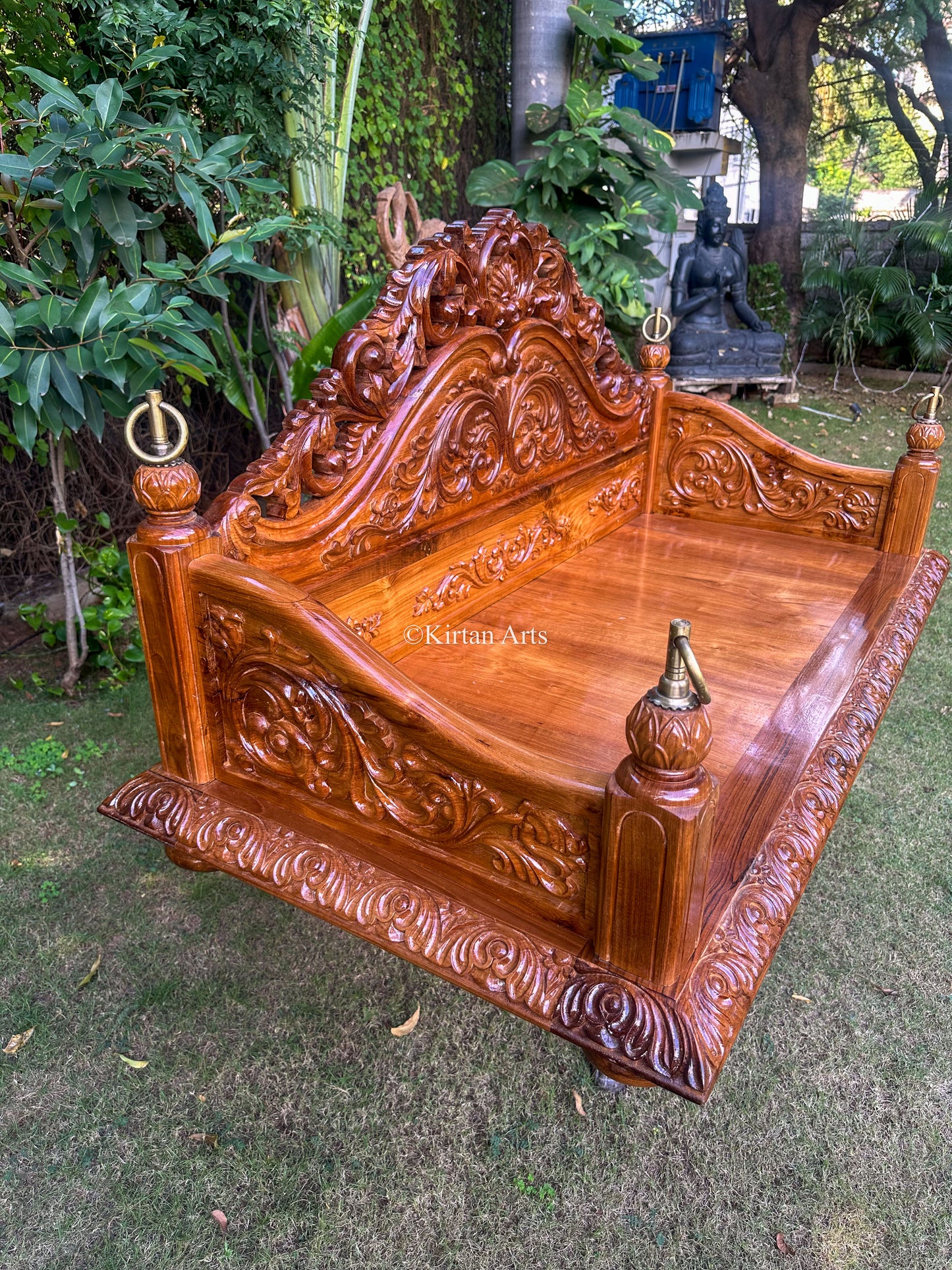Teakwood Carved Jhula/Swing/Oonjal | Foldable | 5x2 ft