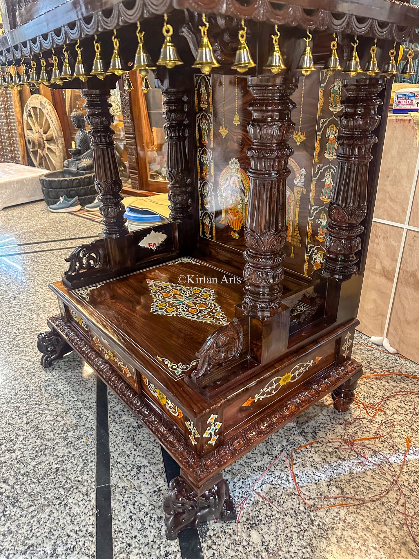 Wooden Pooja Mandir | Rosewood | 5x3x2 ft