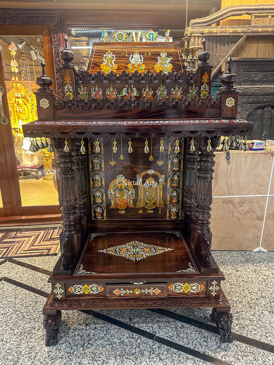 Wooden Pooja Mandir | Rosewood | 5x3x2 ft