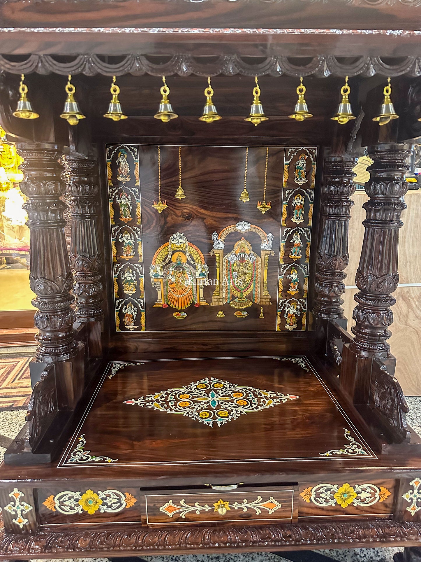 Wooden Pooja Mandir | Rosewood | 5x3x2 ft