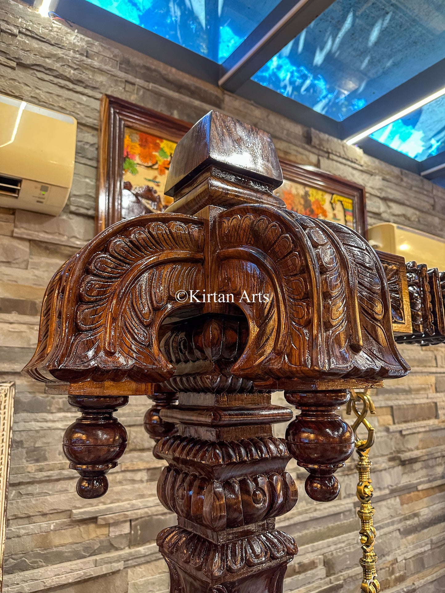 Rosewood Swing/Jhula/ Oonjal | Intricate Carvings| 7x7 ft | Pillars