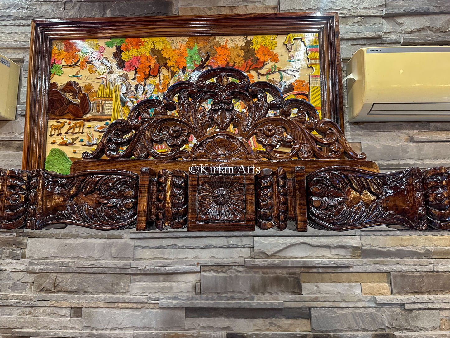 Rosewood Swing/Jhula/ Oonjal | Intricate Carvings| 7x7 ft | Pillars