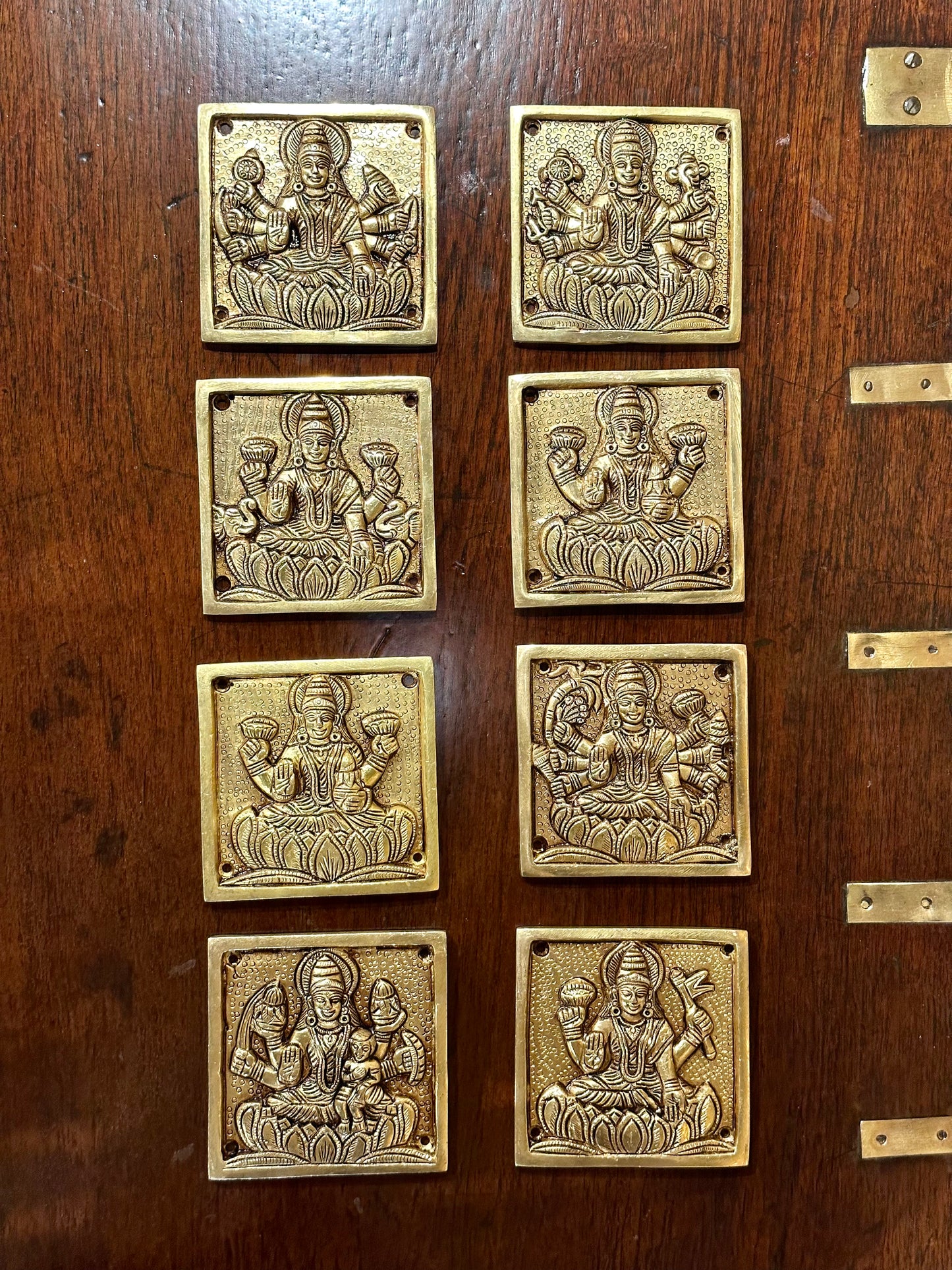 Ashtalakshmi Brass Plates Set 4x4 Inches