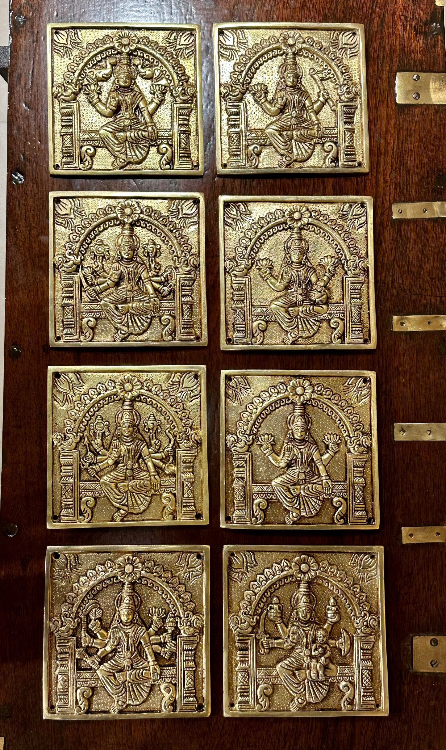 Ashtalakshmi Brass Plates Set 6x6 Inches