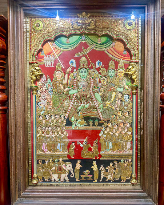 Grand 6ft Rama Pattabhishekam Tanjore Painting – 22K Gold Masterpiece