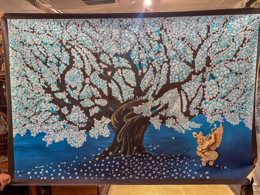 Kalpavriksha with Garuda on Canvas | Painting | 6x4 FT