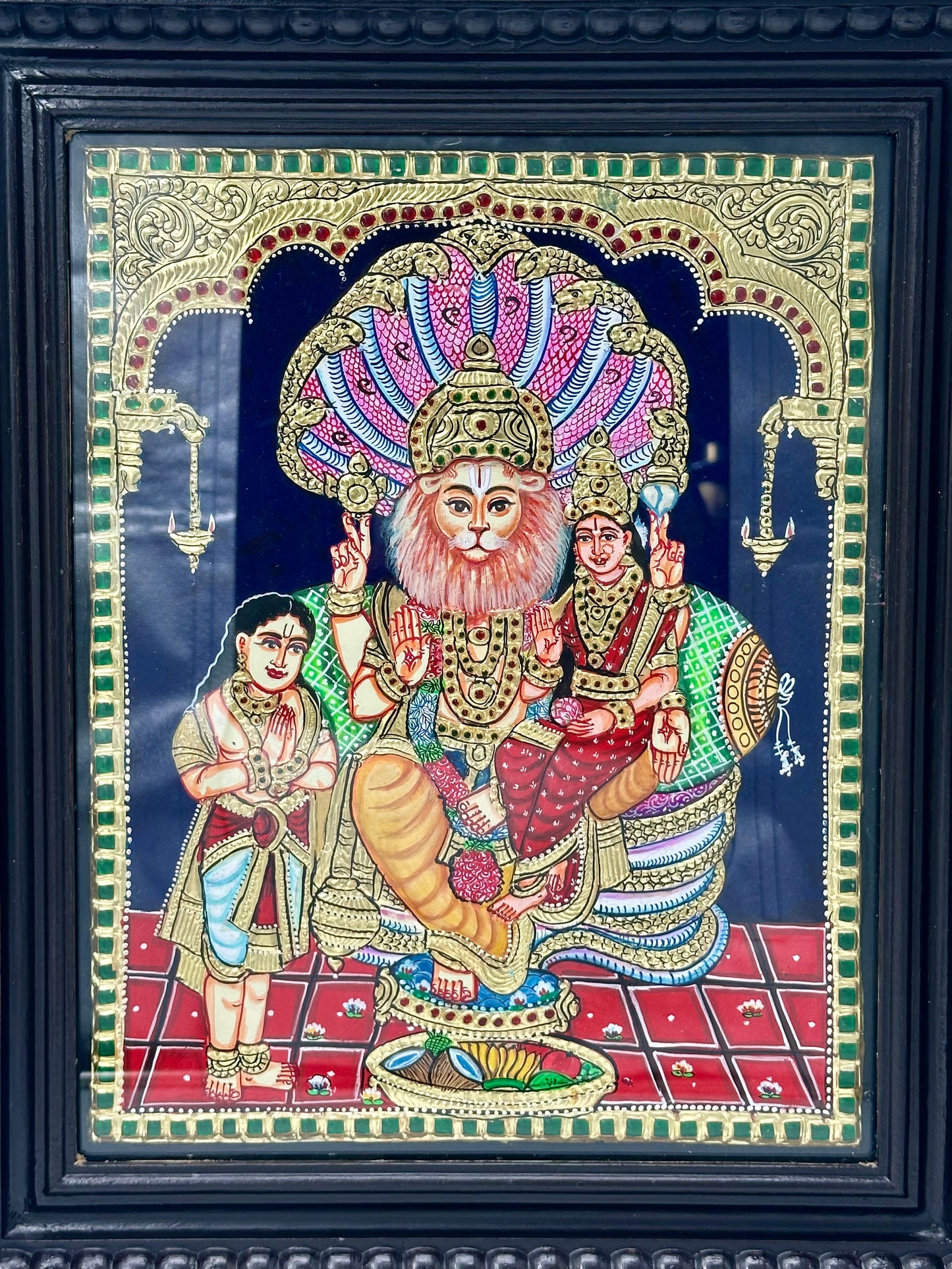 Lakshmi Narasimha Swamy Tanjore 15x18