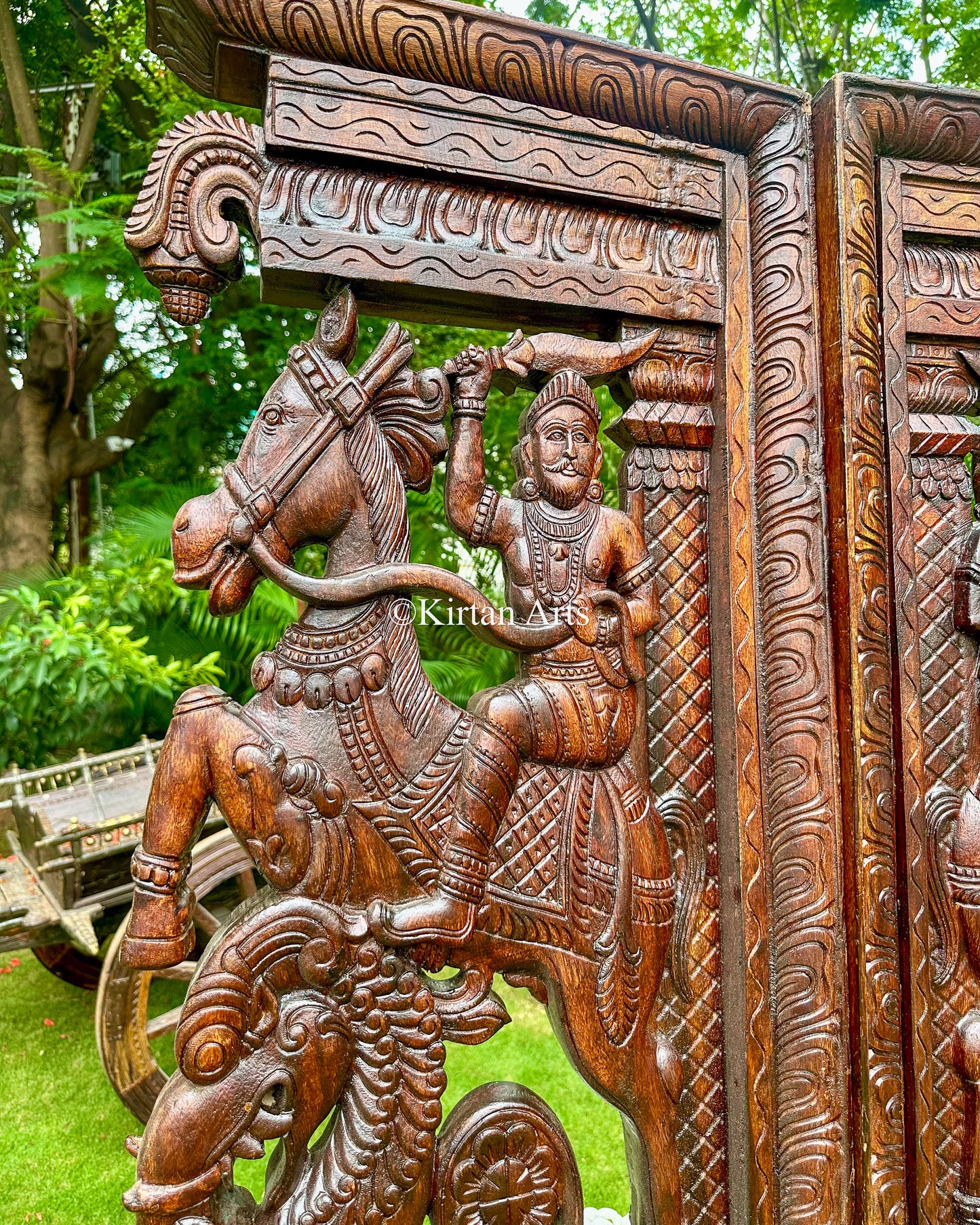 Hand-Carved Traditional Yali Pillars | 82" | Pair