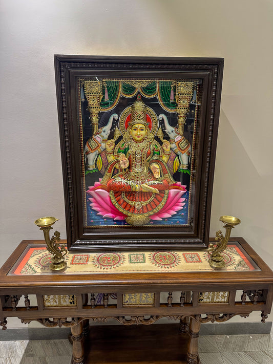 Lakshmi Devi 3D Embossed Tanjore Painting | 30x24 Inches