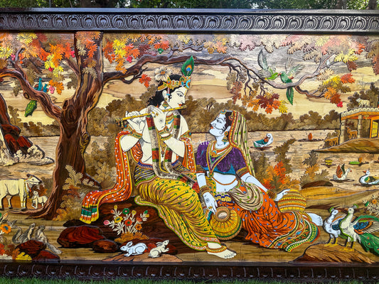 RadhaKrishna Rosewood Panel | 3D Embossed | 8x4 ft
