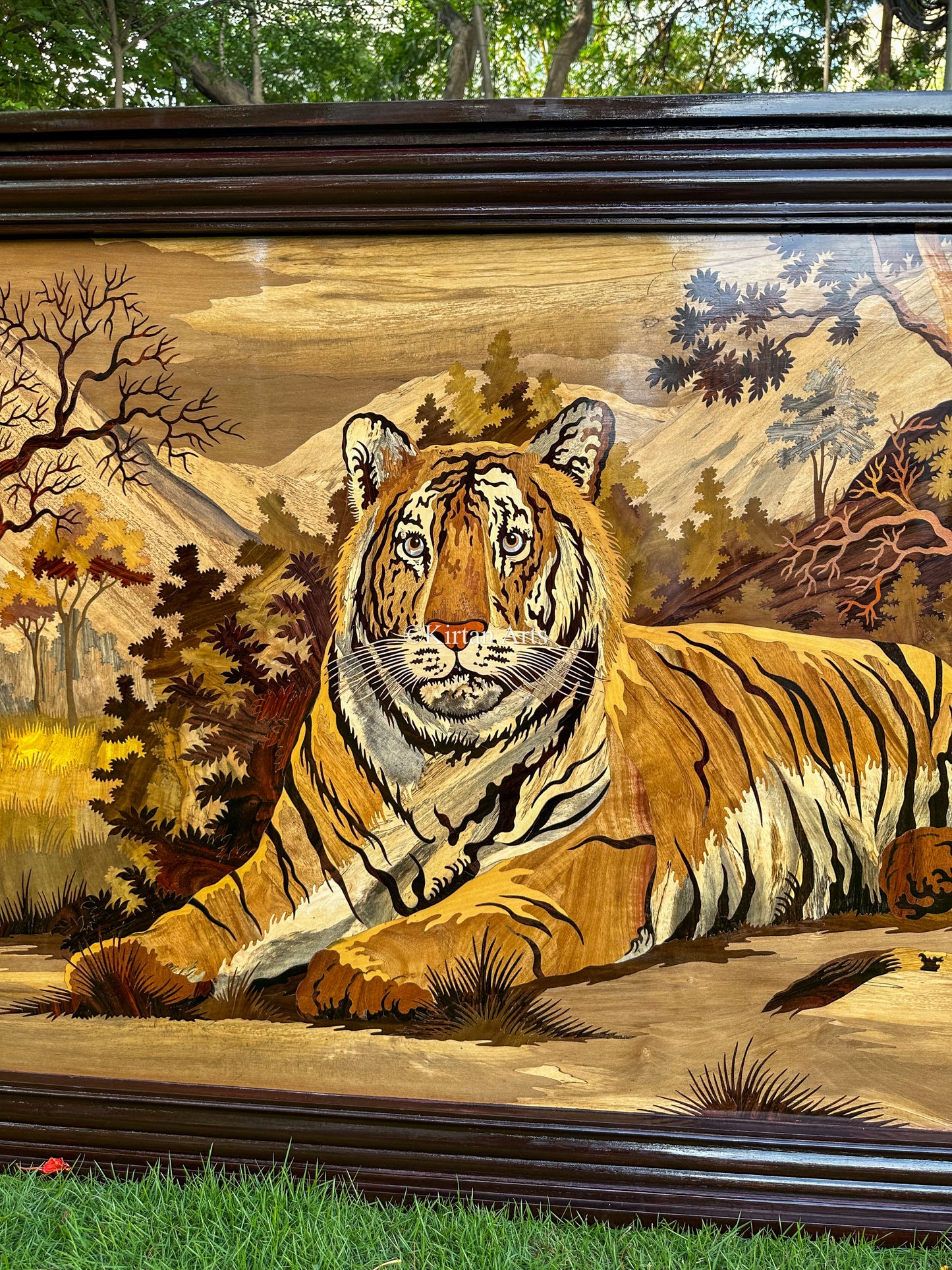 Rosewood Tiger Panel | Wooden Inlay | 5x3 ft