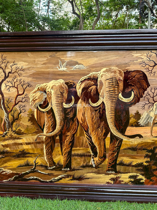 Rosewood Elephant Panel 5x3 ft