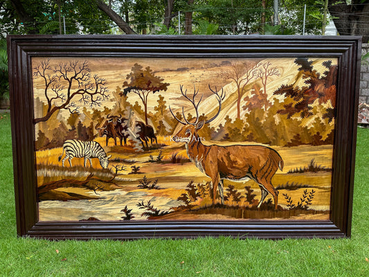 Forest Themed Rosewood Panel | 3D Embossed | 5x3 ft