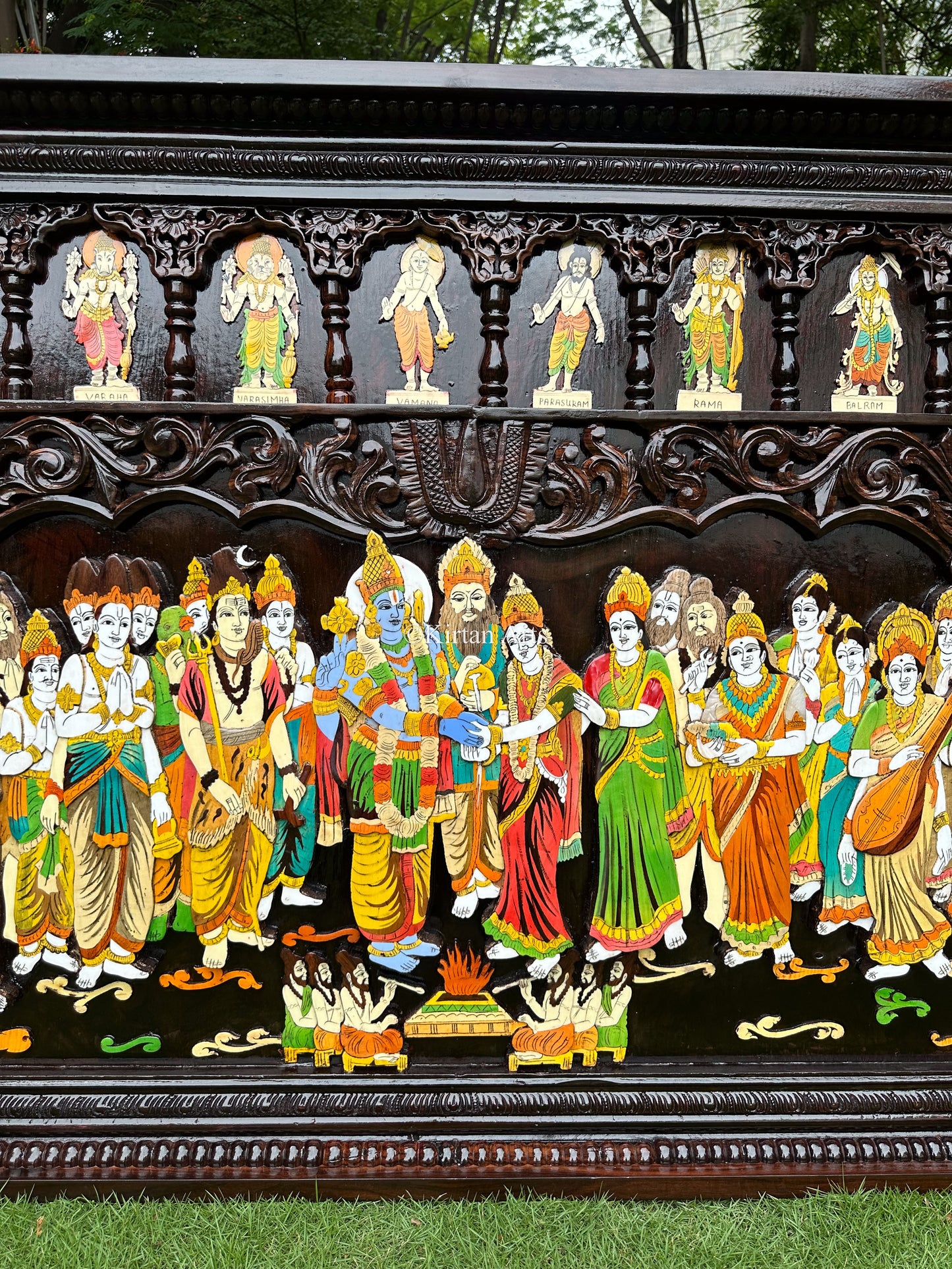 Srinivasa Kalyanam Rosewood Panel | Embossed | 3x5 ft