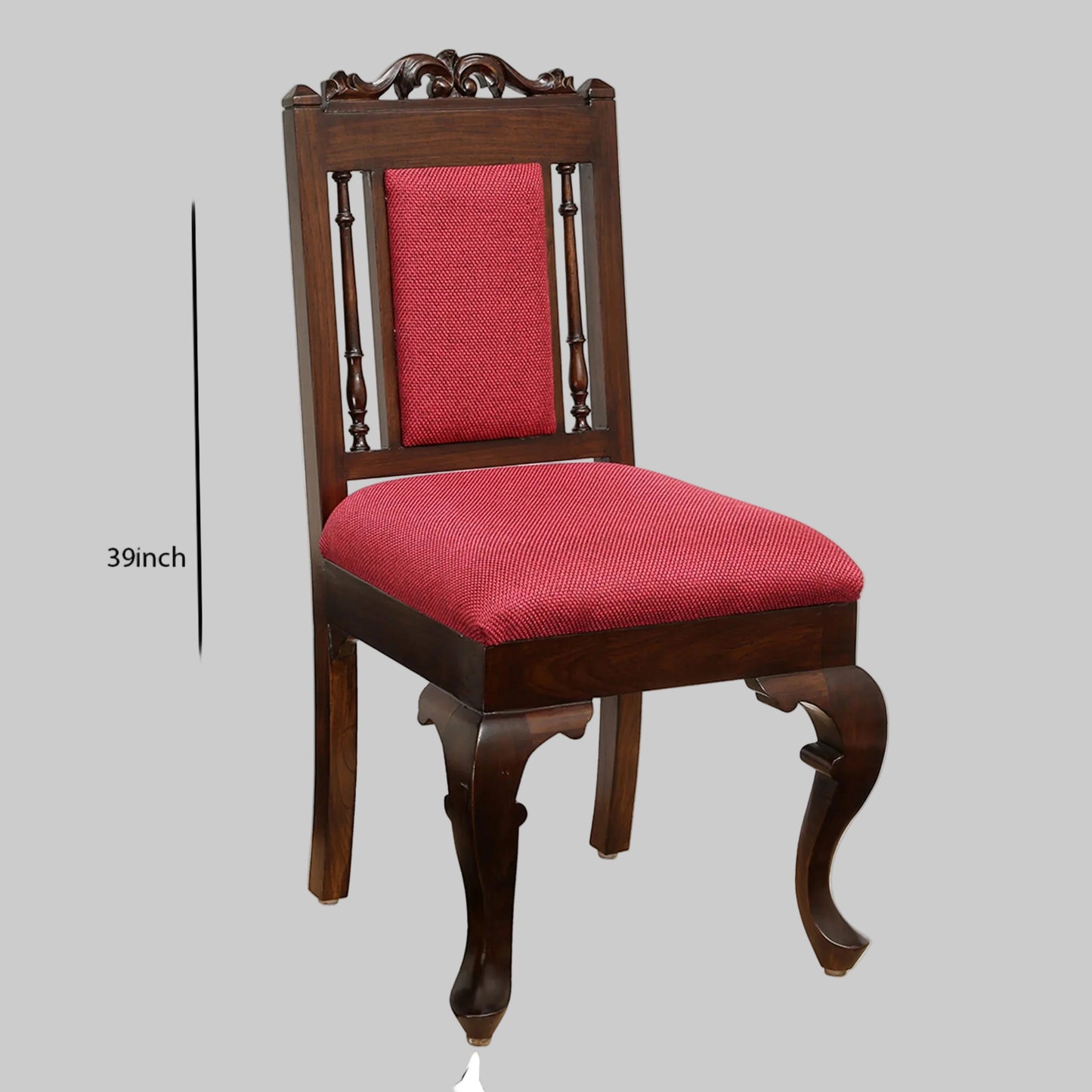 Teakwood 6 Seater Dining Set | Walnut Finish | 66x42x30 Inches | Dhokra Artwork | Recto